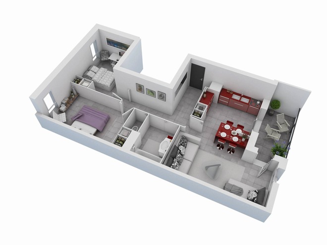 Phối cảnh 3D cho căn hộ 2 phòng ngủ,thiết kế phòng ngủ,phòng ngủ đẹp,xây dựng phòng ngủ,sửa chữa phòng ngủ,trang trí phòng ngủ